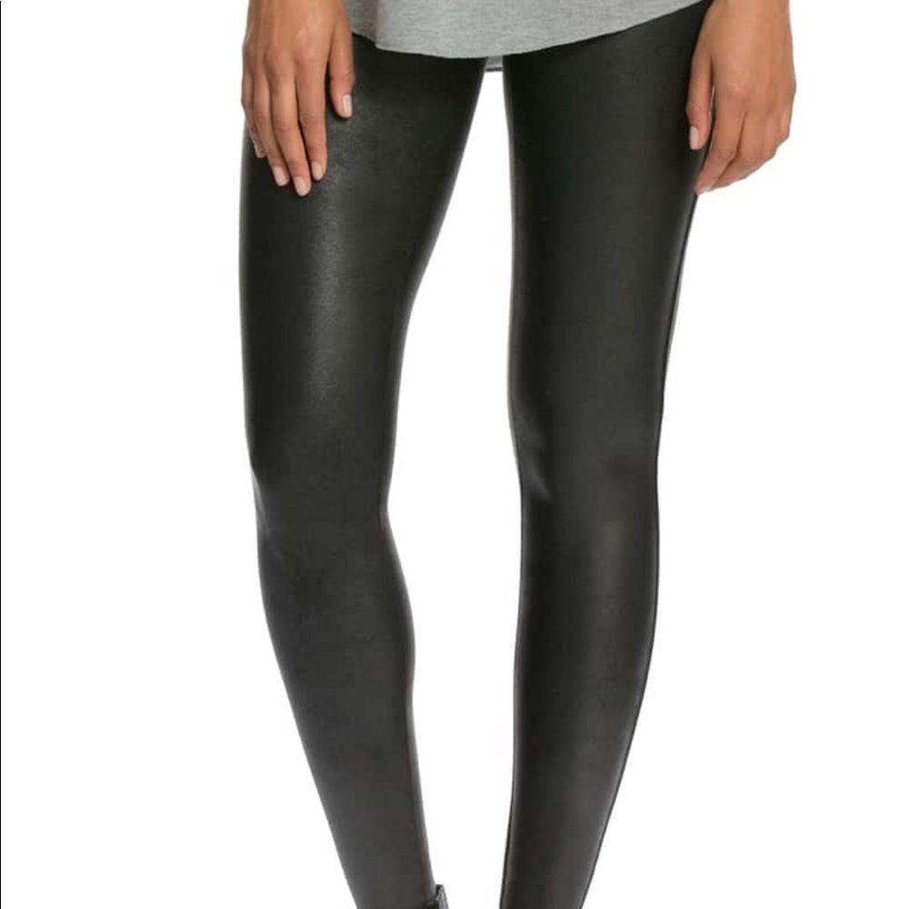 NWT Spanx Faux Leather Leggings Small Petite